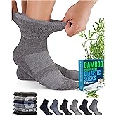 Doctor's Select Bamboo Viscose Diabetic Socks for Women & Men - 6 Pairs, Viscose Bamboo Socks Woman, Non Binding, Wide Top