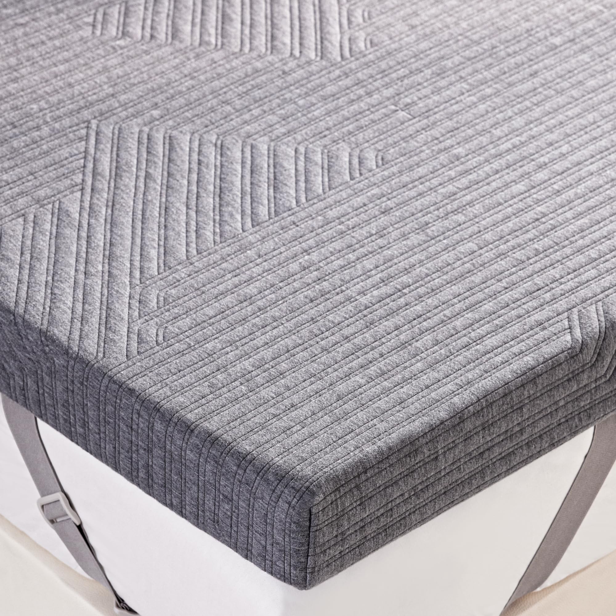 Photo 1 of BDEUS 3 inch Extra Firm Memory Foam Mattress Topper King Size for Big Guys, Supportive Mattress Pad for Back Pain Relief, Firm Foam Bed Topper with Senior Grey Cover, CertiPUR-US Certified