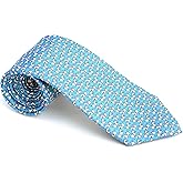Kings and Wolves Men's 100% Silk Neckties Horse Printed Tie (Blue)