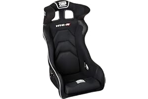 OMP RACING, INC. Seat, HTE-R XL, FIA Approved, Side Bolsters, Harness Openings, Fiberglass, Black, Each