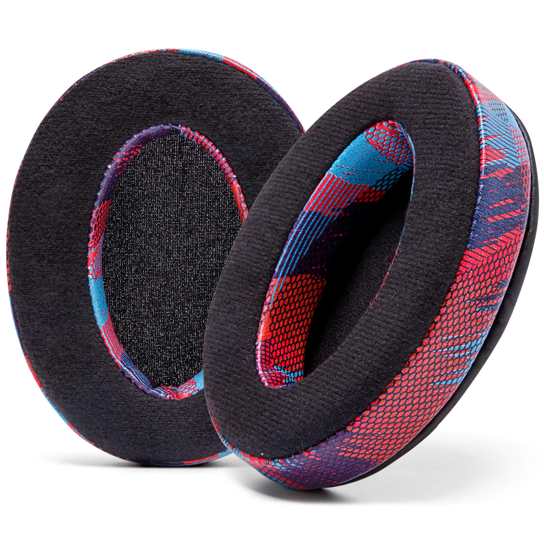 WC PadZ Velour - The Ultimate Upgraded Earpads by Wicked Cushions - Compatible With Audio Technica, HyperX, SteelSeries Arctis & More - Extra Thick - Bigger Opening - Softer Memory Foam | Speed Racer — image 1