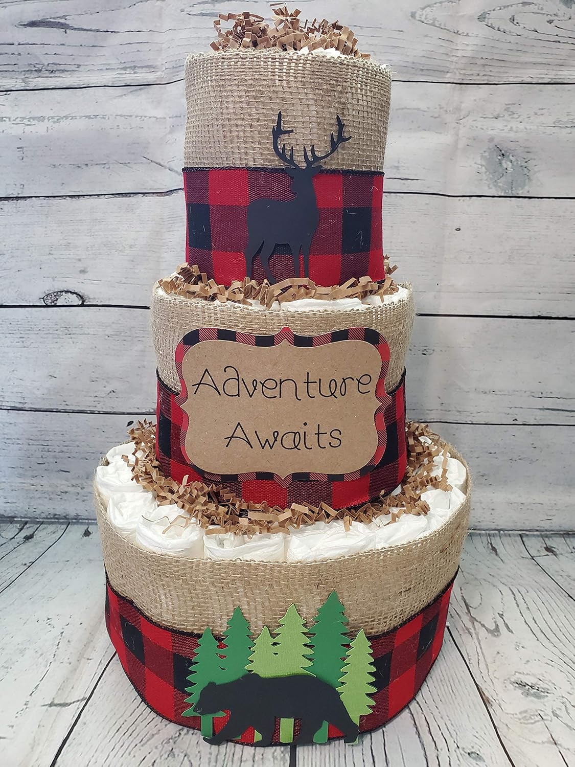 diaper cake woodland theme