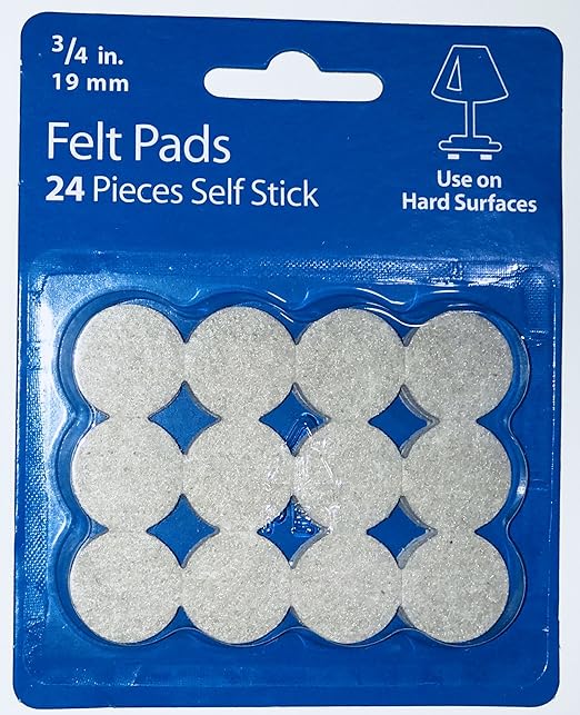 Waxman 3/4" inch Beige Self Stick Felt Furniture Pads, 24 Pieces