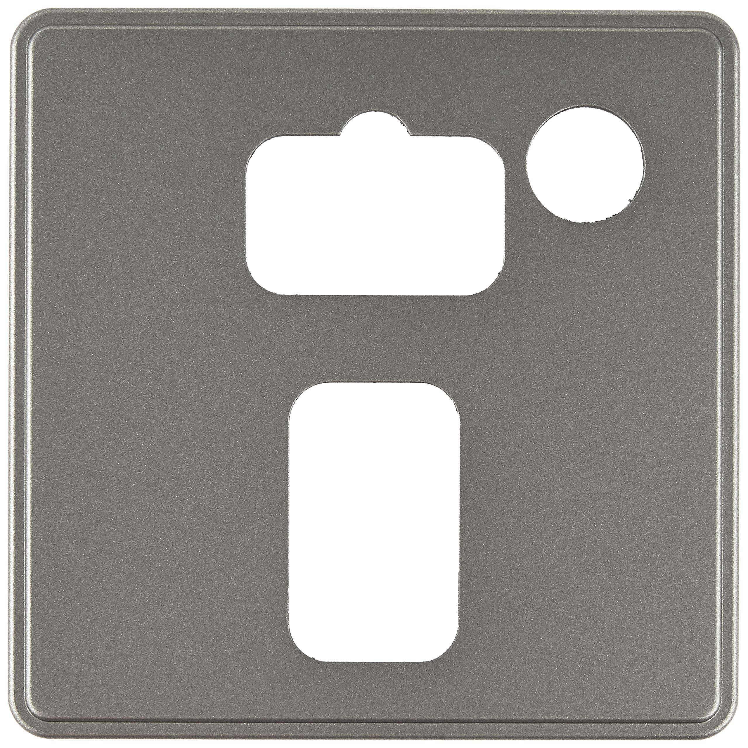 MK (ELECTRIC) Dimensions 1 Gang 13A Connection Unit And Flex Outlet Dark Silver Synthetic Finish Frontplate White