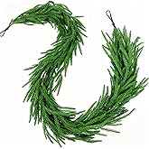 Supoice 6FT Artificial Norfolk Pine Garland 2 Pack Christmas Winter Real Touch Pine Garland Realistic Greenery Garlands for Table, Mantle, Wall, Indoor, Outdoor Winter Christmas Decorations
