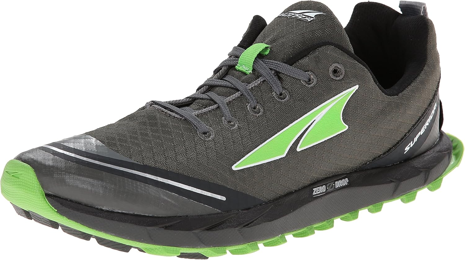 Altra Running Mens Superior 2 Trail Running Shoe, Gray/Green, 8 M US