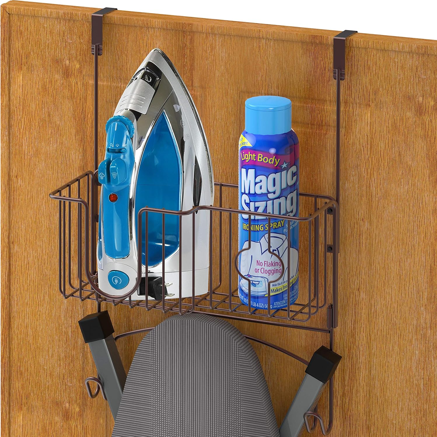 Simple Houseware Over-The-Door/Wall-Mount Ironing Board Holder, Chrome: Home & Kitchen