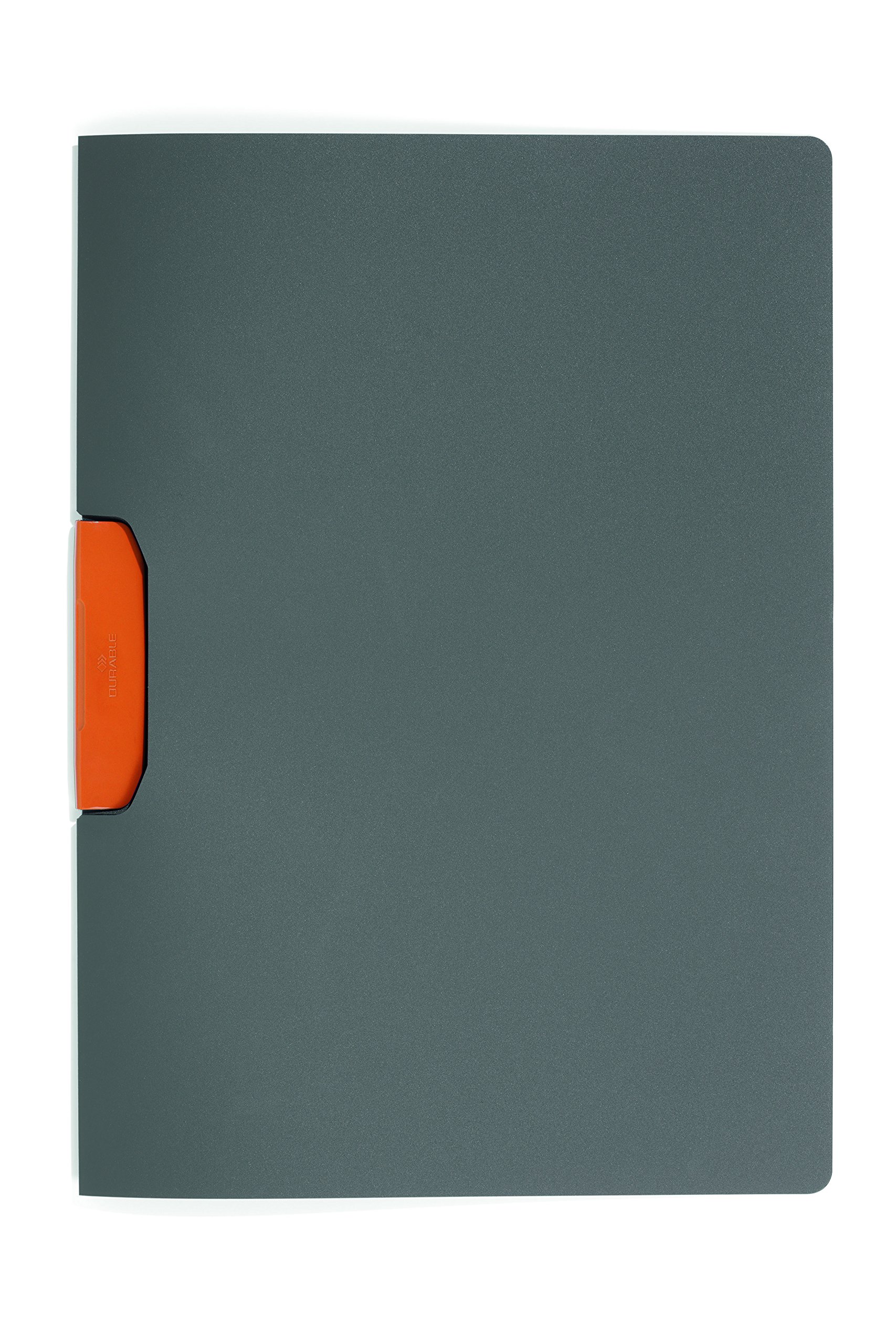Durable 230409 Clip Folder Duraswing Color for 30 Sheets DIN A4, Bag 5-Piece, Anthracite with Orange Clip