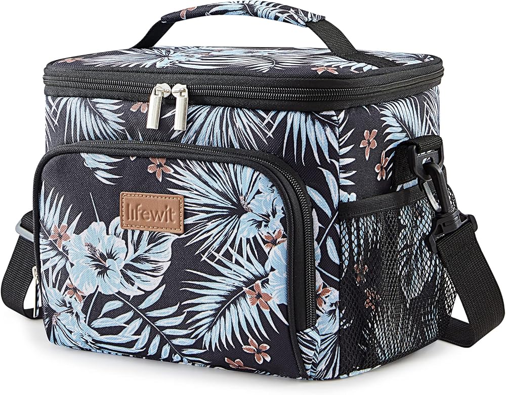 Lifewit Insulated Lunch Bag 9L Leakproof With Adjustable Strap Flower Design