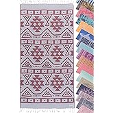Authentic Cotton Turkish Beach Towel Quick Dry for Travel - 100% Cotton Beach Towel Large Oversized (69 x 37 inch) - Toallas de Playa para Adultos – Cloud, Sand Free, Lightweight Beach Items for Women