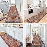 SHACOS Extra Long Hallway Runner Rug 60 x 305 cm Non Slip Red Boho view 4