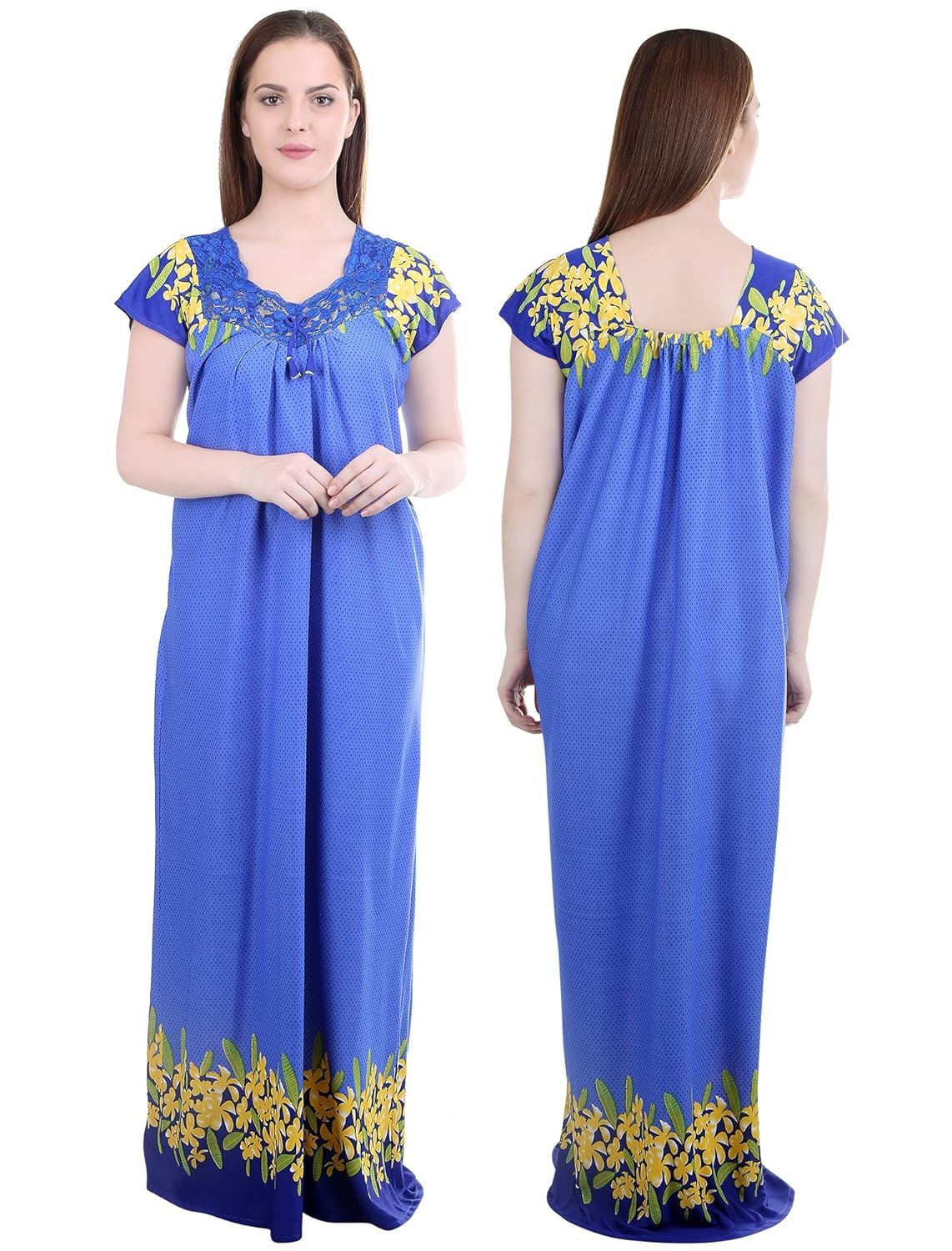 noty women's satin nighty - dotted print