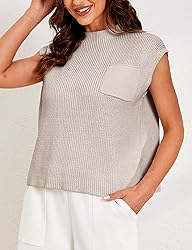 Himosyber Women's Solid Sleeveless Vest Mock Neck