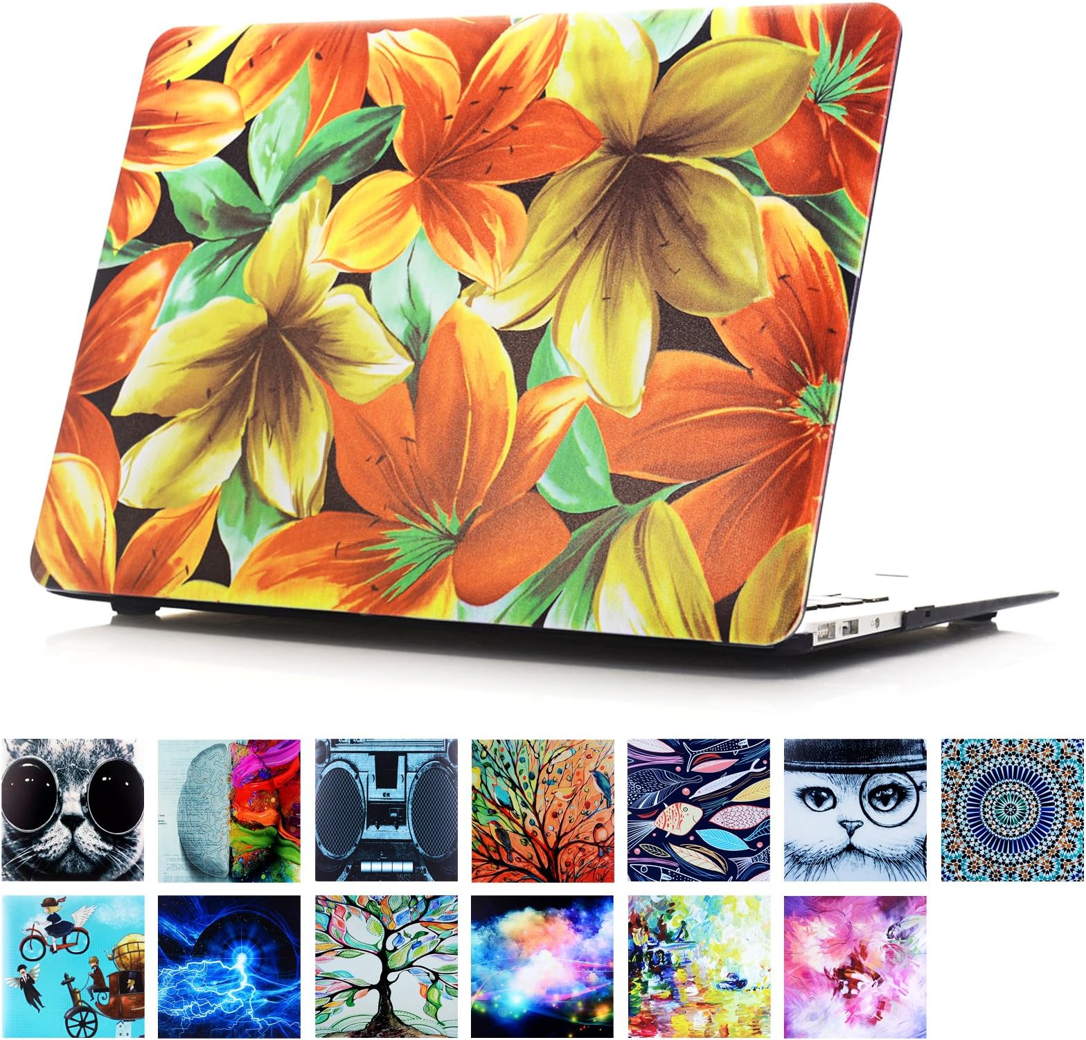 YMIX Plastic Cover Snap on Hard Protective Case for 2016 Pro 15" with Touch Bar (A1707) , #Hibiscus Flower