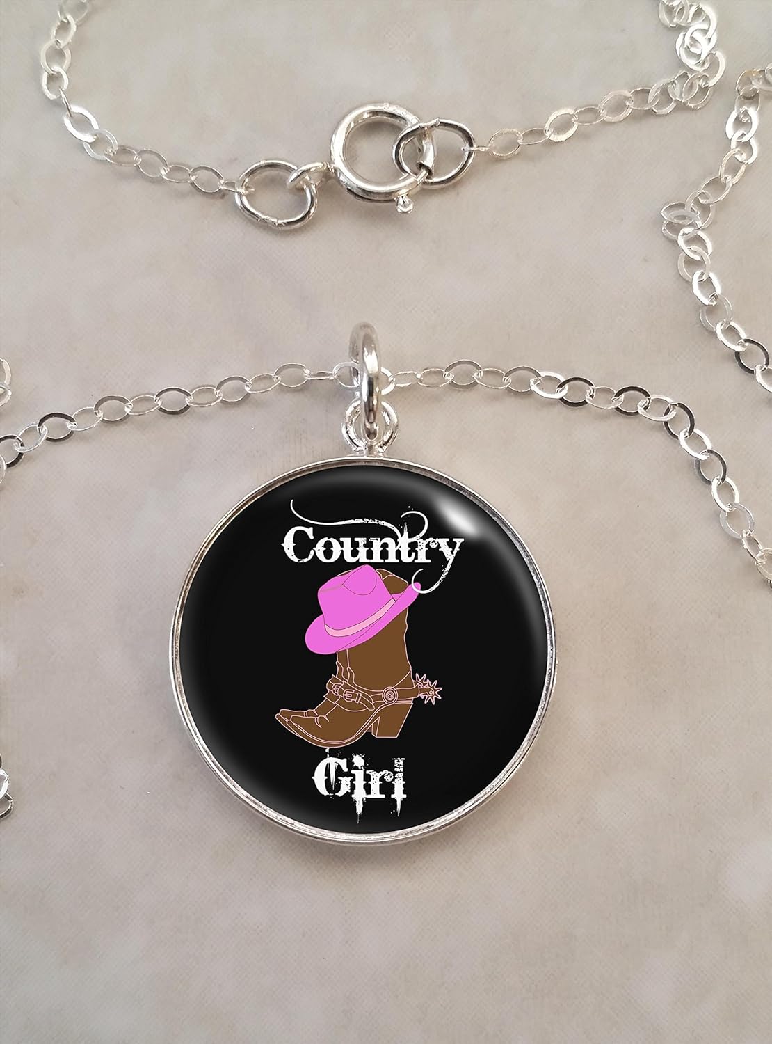 Country Girl .925 Sterling Silver Necklace Handmade