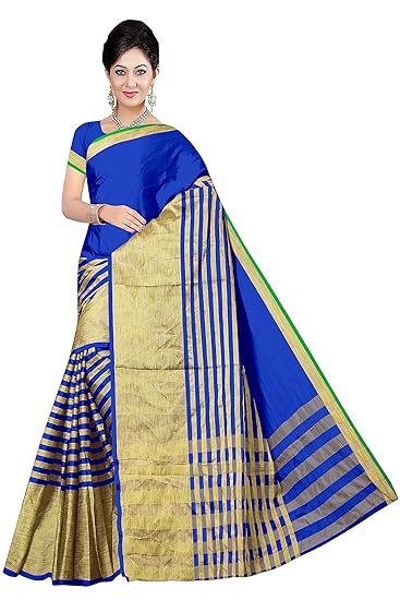 Winza Designer Womens Poly Cotton Silk Saree with Blouse (TD-5004)