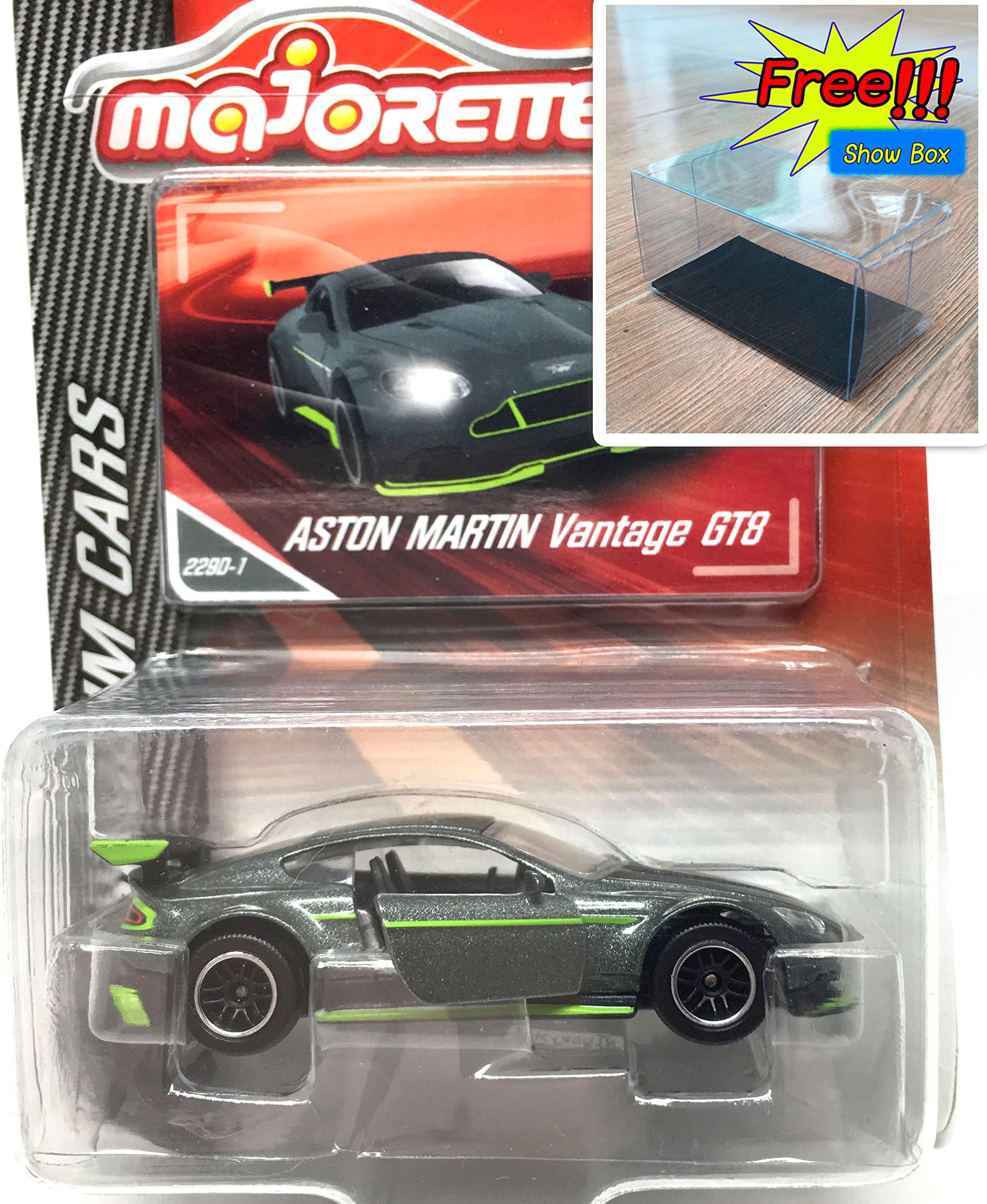 Aston Martin Vantage GT8 Metallic Dark Green - 1/64 Diecast Car Scale Model (Real Scale 1/60 - MJ Ref# 229D - Wheel D6CS) - Free Display Case