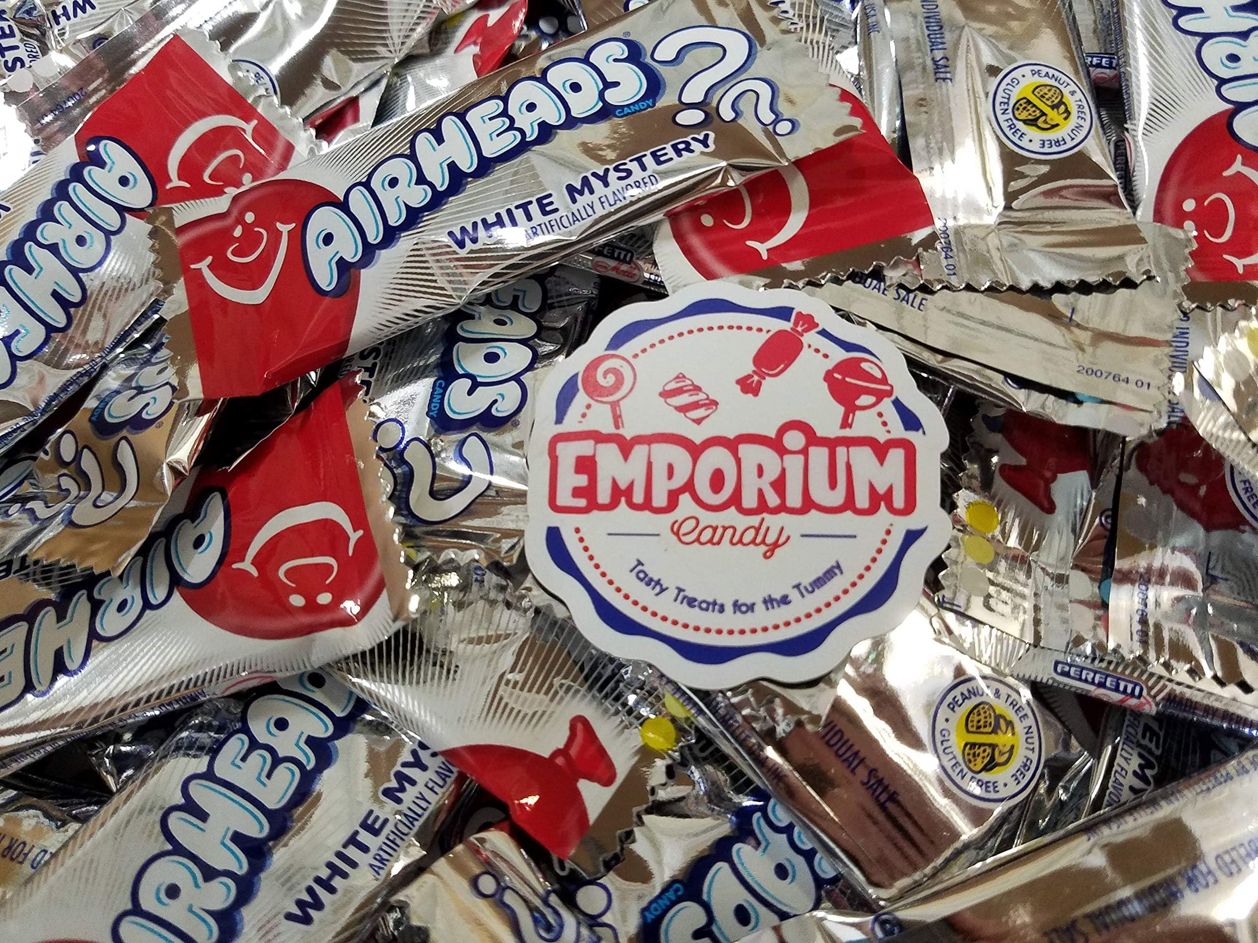 AirHeads - White Mystery Individually Wrapped Mini Taffy 1.5 lbs Bulk Candy with Refrigerator Magnet
