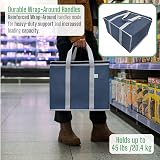 VENO 3 Pack Cooler Bags Insulated Grocery Bags Foldable Upright Dark Blue view 2