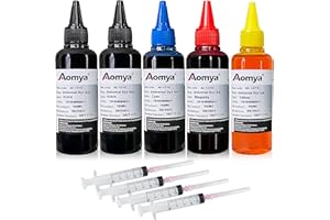 Aomya 500ml Universal Dye Ink Refill Kit for HP Canon Epson Brother Lexmark Printers Compatible Cartridges Refillable Cartrid