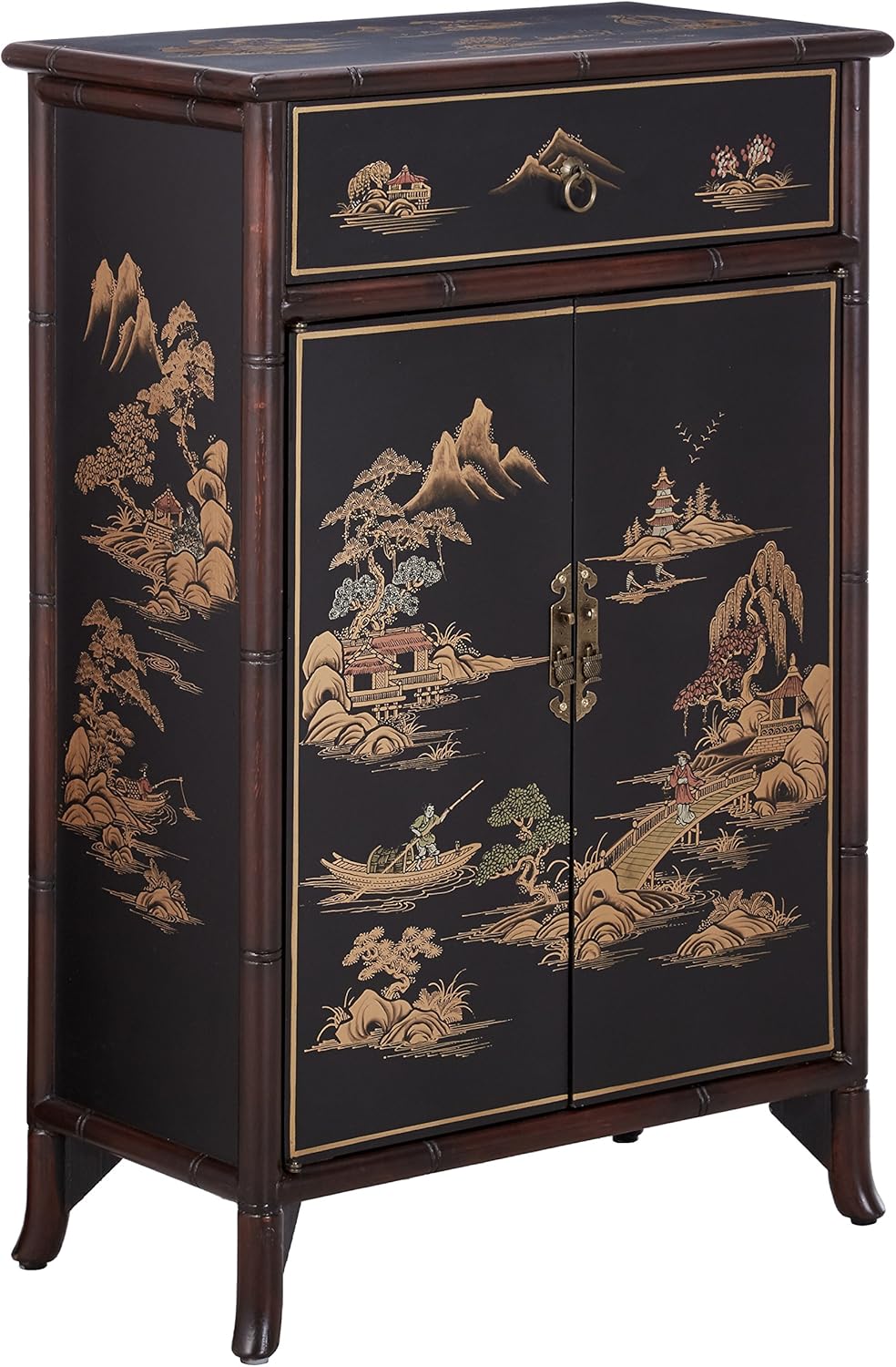 japanese style shoe rack on Amazon Com Oriental Furniture Japanese Shoe Cabinet Black Crackle Furniture Decor