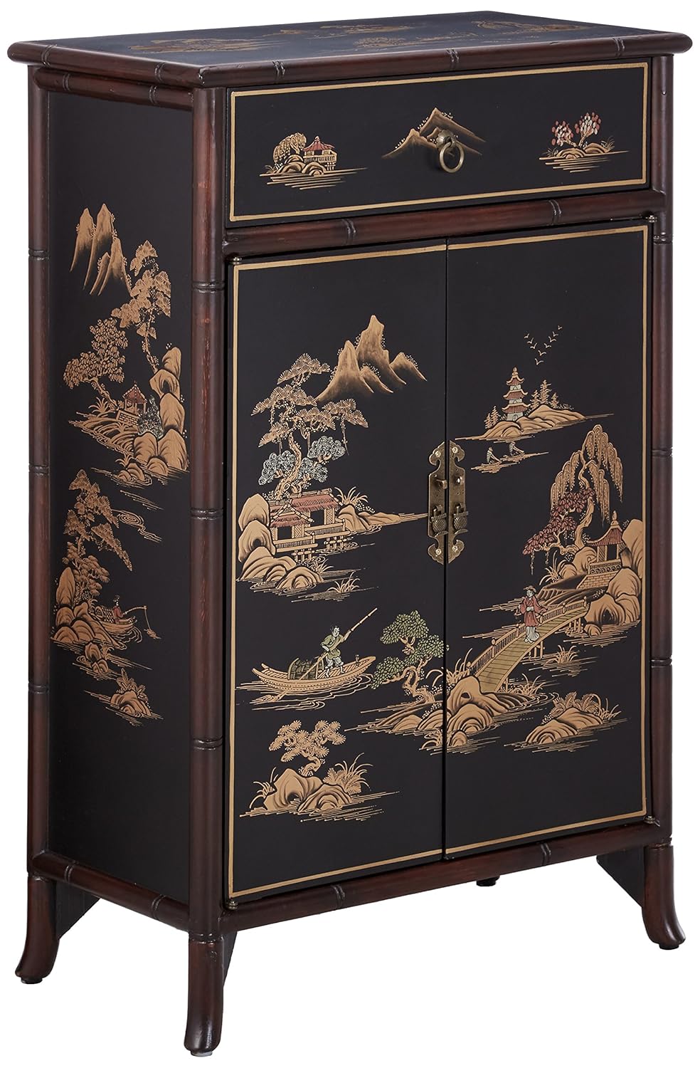 Oriental Furniture Japanese Shoe Black Crackle Amazon.co.uk