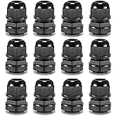 QILIPSU 12pcs 1/2" NPT Cable Gland Waterproof IP68 Nylon Cable Pass Through Cord Grip Connector Strain Relief Wire Grommet