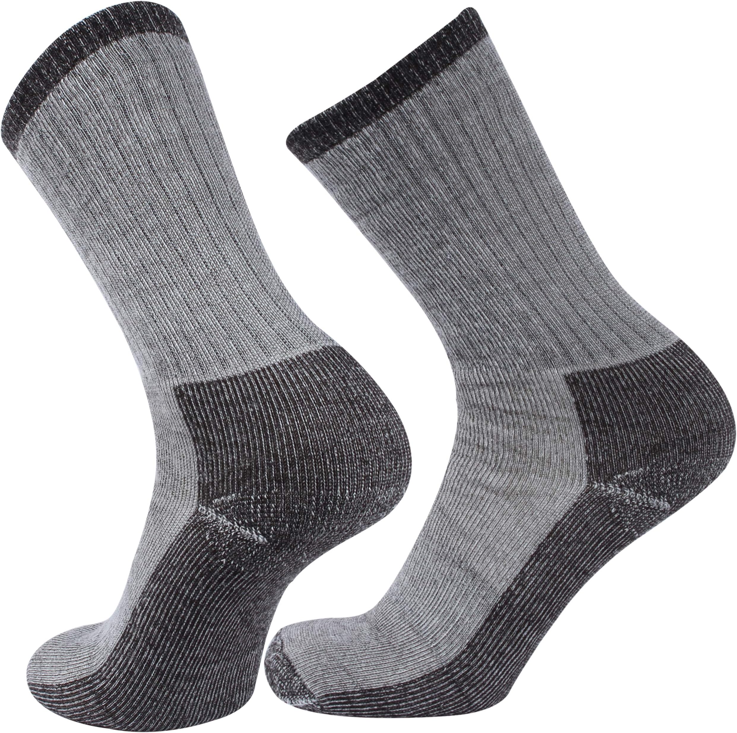 Merino Wool Hiking Socks, RTZAT Unisex Outdoor Thick Cushioned Thermal Moisture Wicking Camping Crew Socks,1/2 Pairs