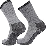 Wool Socks, RTZAT Merino Wool Hiking Outdoor Cushioned Thermal Thick Moisture Wicking Athletic Crew Socks
