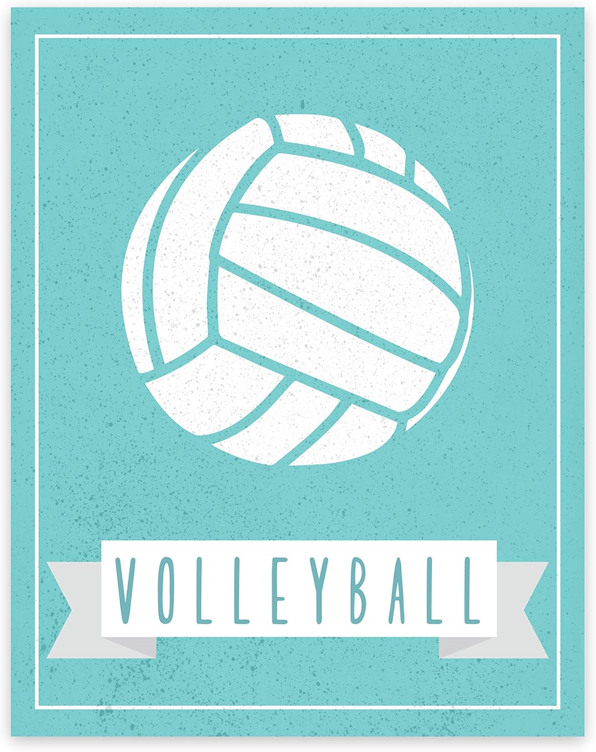 Sport Balls: Volleyball in Aqua 11x14 Print Poster, Room Décor, Sports, Volleyball Print, Typography Print, Volleyball Poster, Wall Décor, Love Volleyball, Passion For The Sport, Volleyball Rules