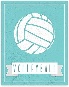 Sport Balls: Volleyball in Aqua 11x14 Print Poster, Room Décor, Sports, Volleyball Print, Typography Print, Volleyball Poster, Wall Décor, Love Volleyball, Passion For The Sport, Volleyball Rules