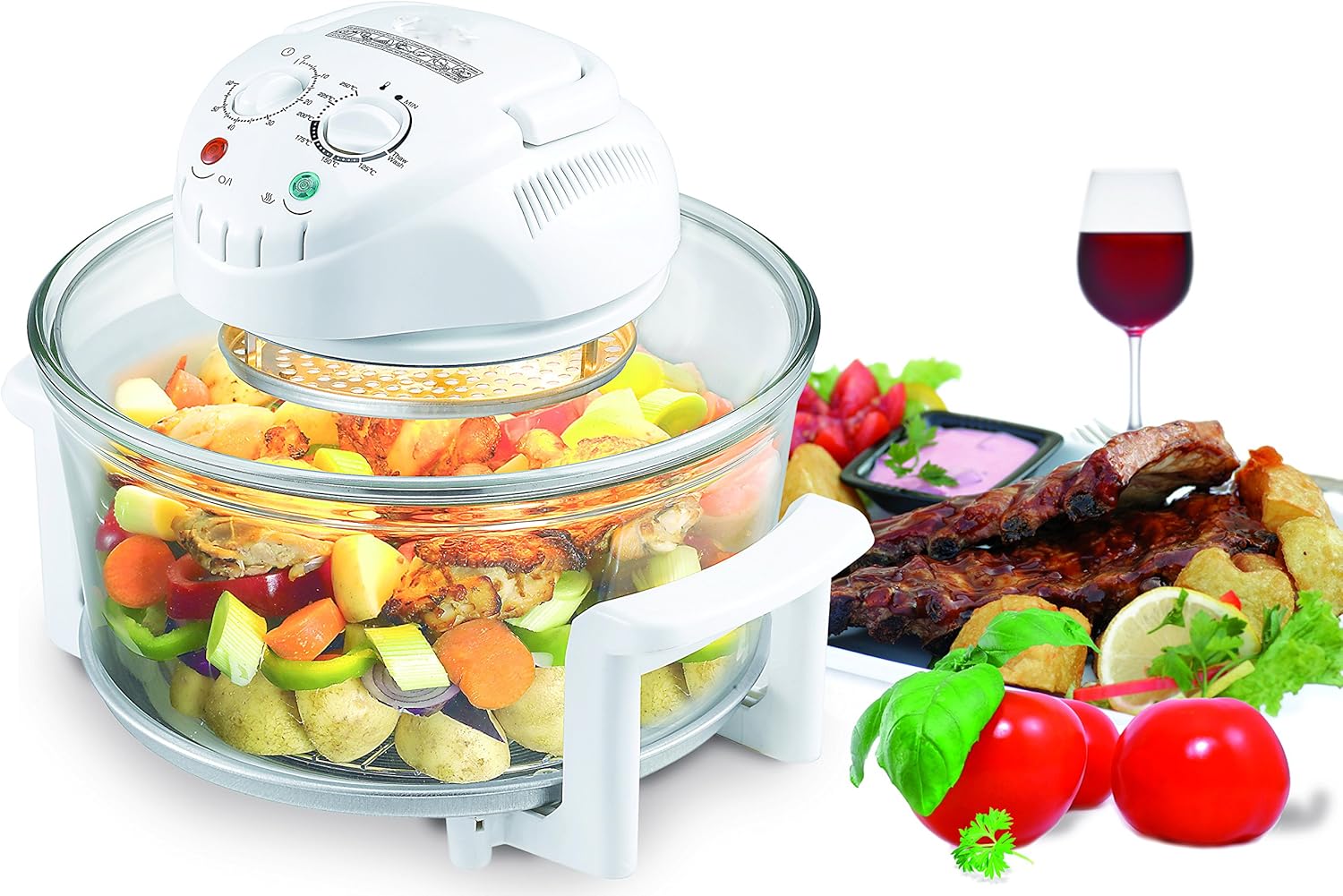 Four friteuse à air chaud 13 l sans huile, 8 programmes, température 40
