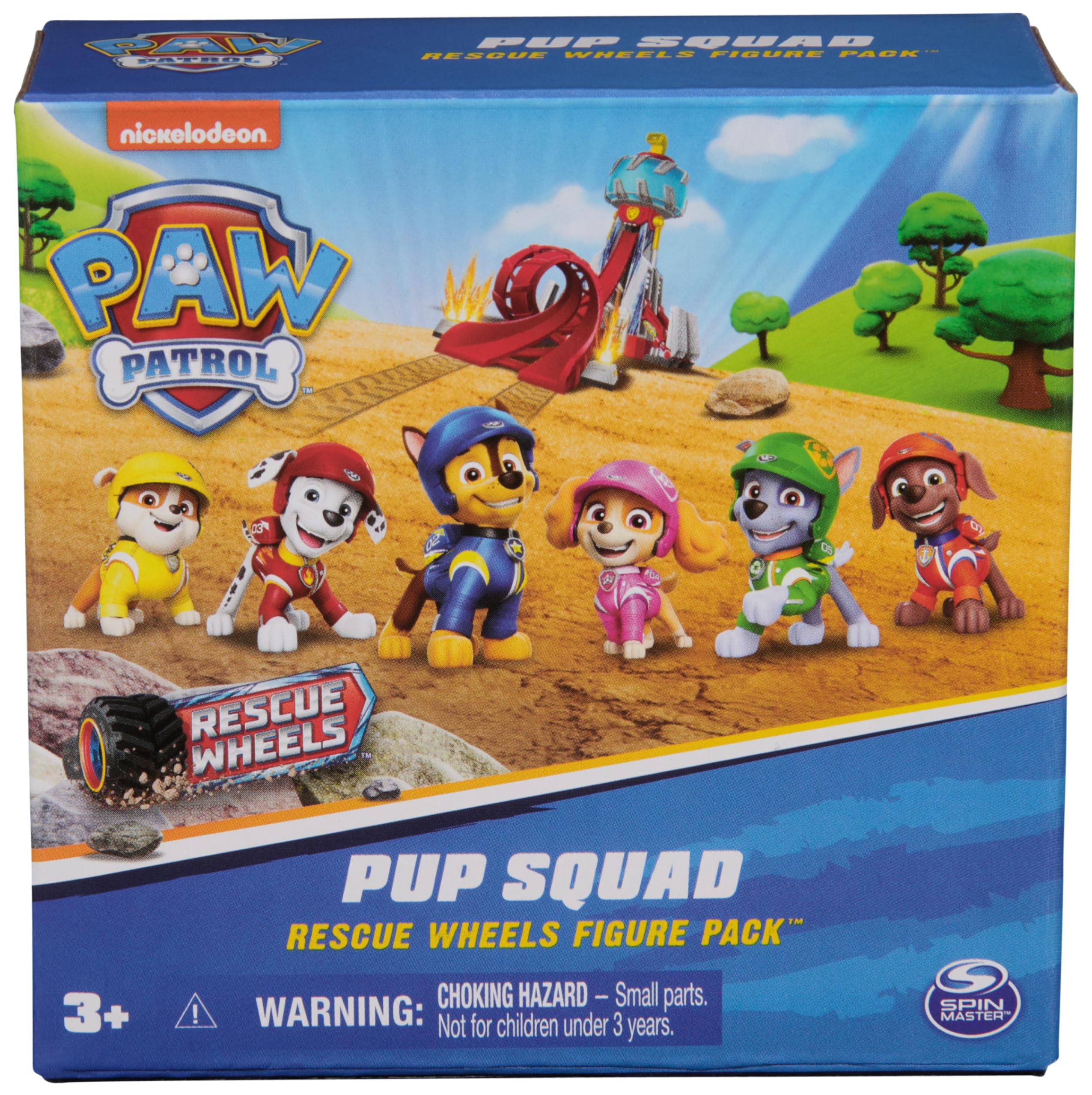Paw Patrol: Rescue Wheels, 6-Pack Pup Squad Action Figure Gift Set, Under 2-Inch Figures, Kids Toys for Boys & Girls Ages 3 and Up