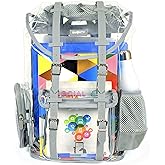 SMARTY Heavy Duty Clear Backpack V2 Durable Transparent See Through Bag (Gray, Large Rucksack)