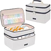 Lexeeco Medicine Bag for Traveling, Dual Layers Medicine Pill Organizer Medication Pill Bottle Storage with Lockable Zipper, Medical Supplies First Aid Kit,Home Storage for Pills, Vitamins (Dark Grey)