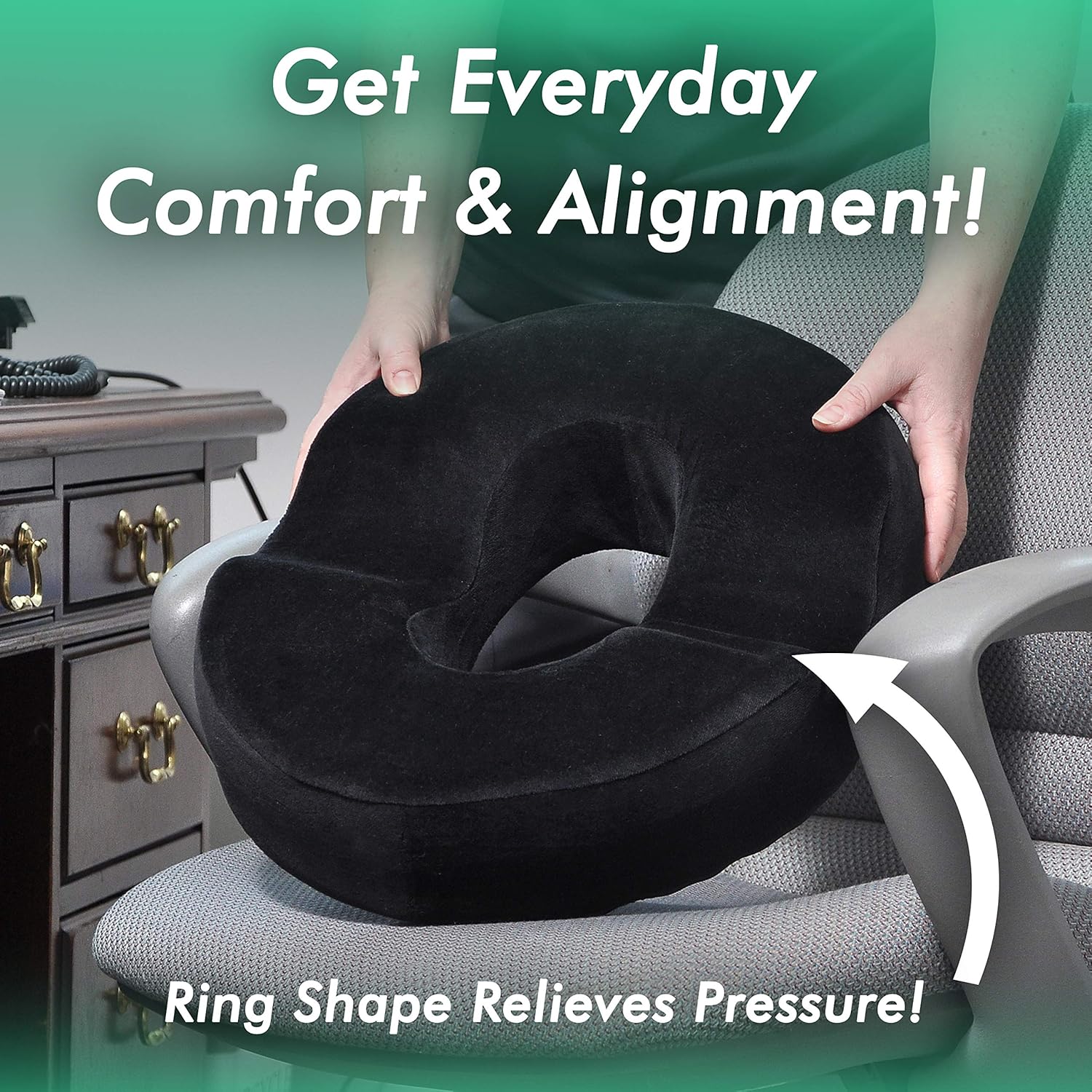 Donut Pillow for Tailbone Pain - Tailbone Pain Relief Cushion for Back and Sciatica Relief, Surgery Recovery, Pregnancy Support - Coccyx Cushion & Memory Foam Seat Cushion to Relieve Chair Pressure: Home & Kitchen
