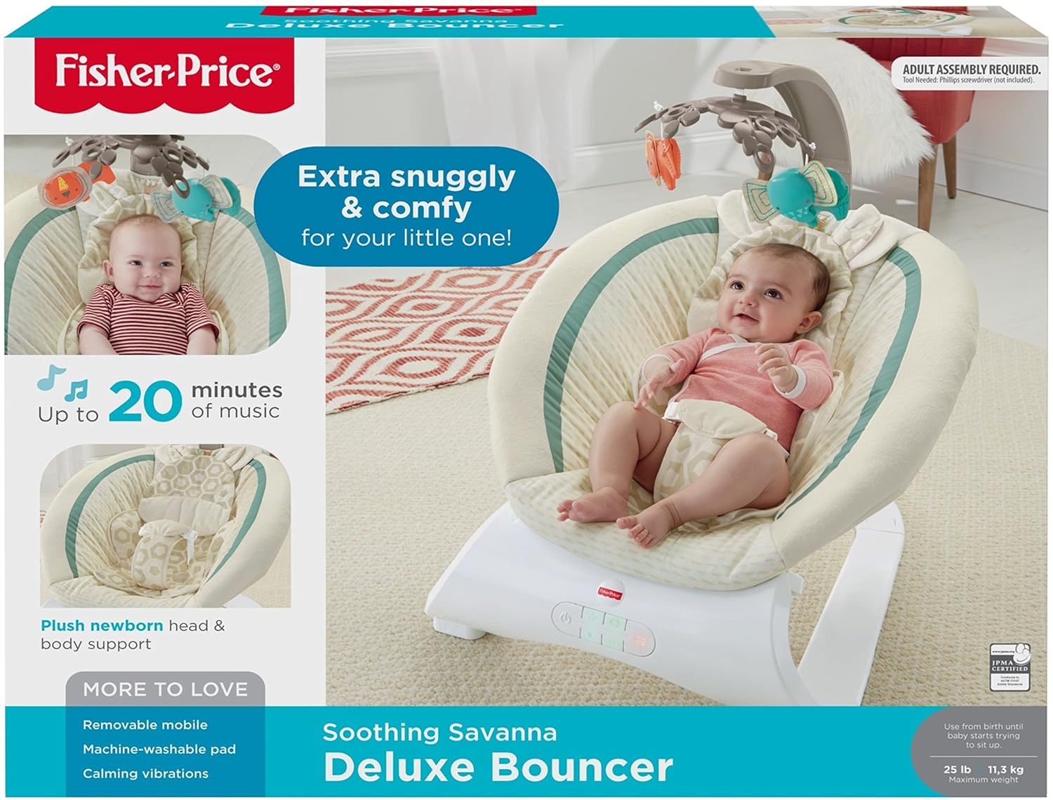 fisher price soothing savanna deluxe bouncer
