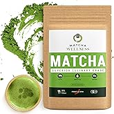 Matcha Wellness Superior Culinary Grade Organic Matcha Powder – 3.5oz Authentic Japanese Green Tea Powder from Kyoto – Perfect for Matcha Lattes, No Additives, Unsweetened