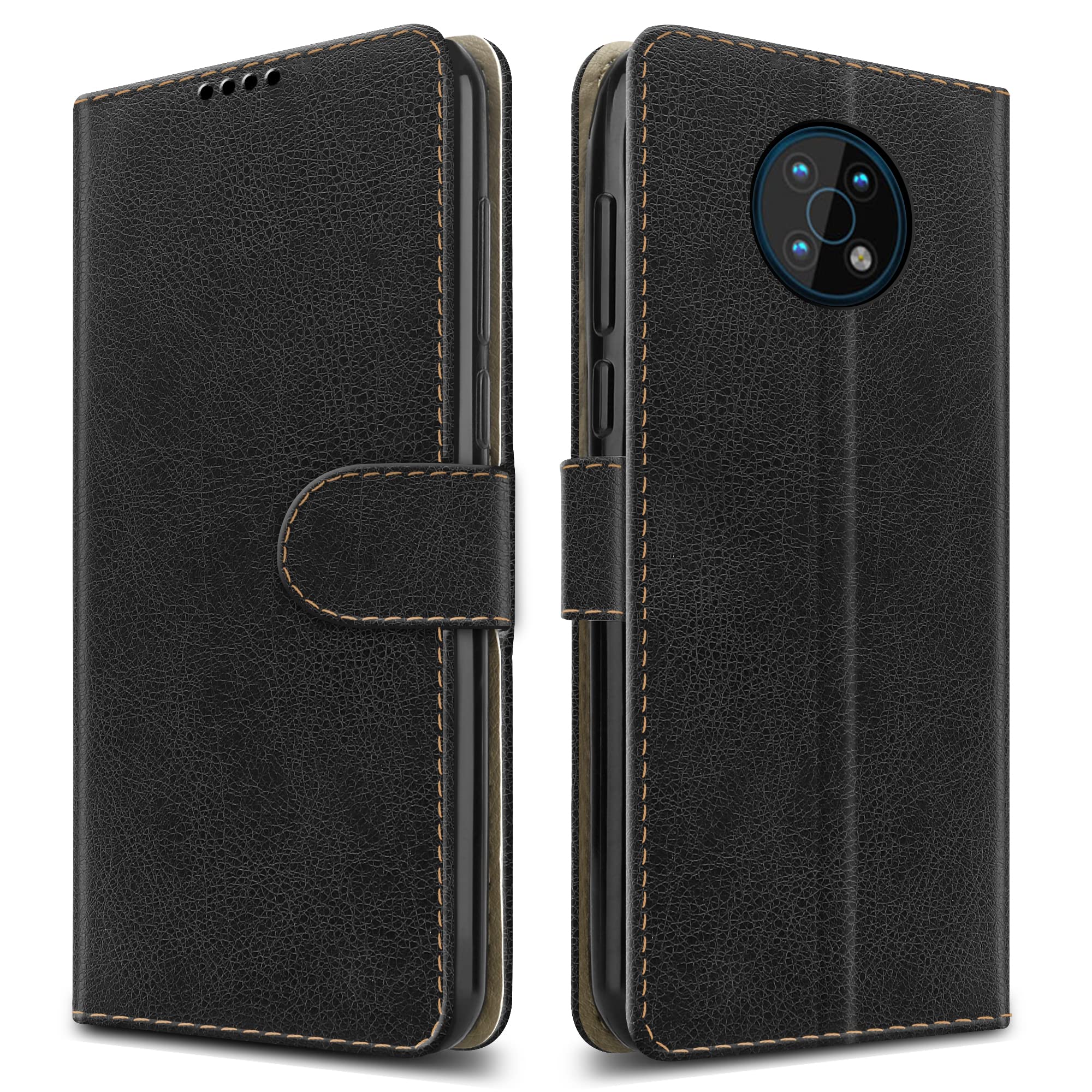 PIXFAB For Nokia G50 5G Leather Phone Case, Magnetic Closure Full Protection Book Folio Design, Wallet Case Cover [Card Slots] and [Kickstand] For Nokia G50 5G - Black