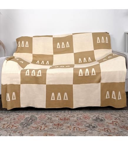 Alpha Delta Pi - Manta Gruesa A Cuadros, Perfecta Para Grandes Regalos De Hermandad De Mujeres Pequeñas, Manta De Regalo Suave, Acogedora Y Cómoda, 50 X 62 Pulgadas