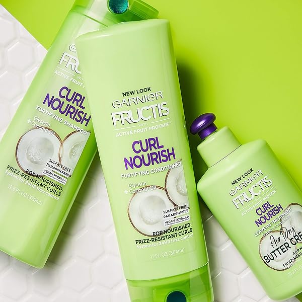 GARNIER HAIR CARE FRUCTIS TRIPLE NUTRITION CURL NOURISH CONDITIONER, 12 FLU