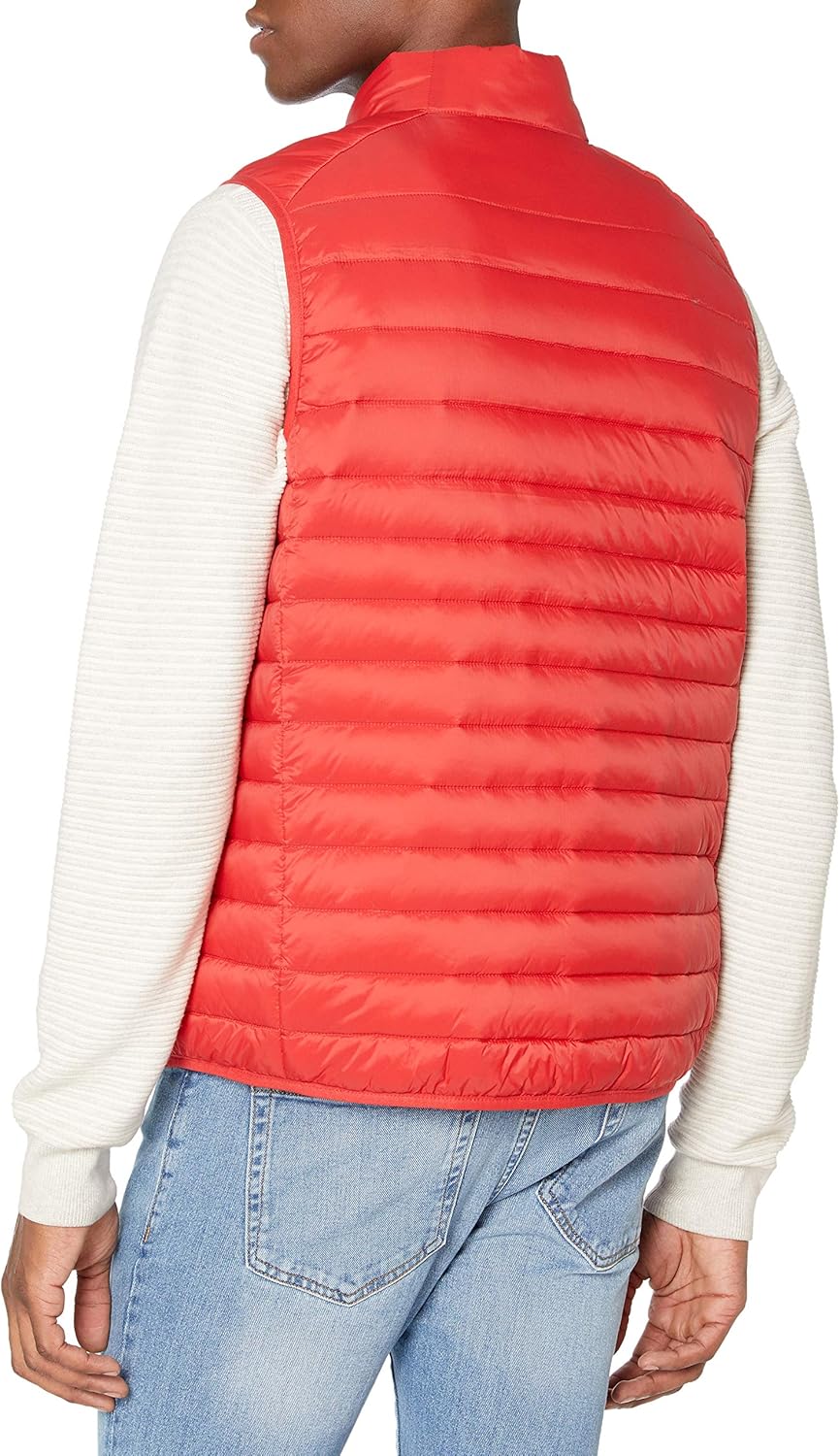  Essentials Men's Lightweight Water-Resistant Packable Puffer Vest: Clothing