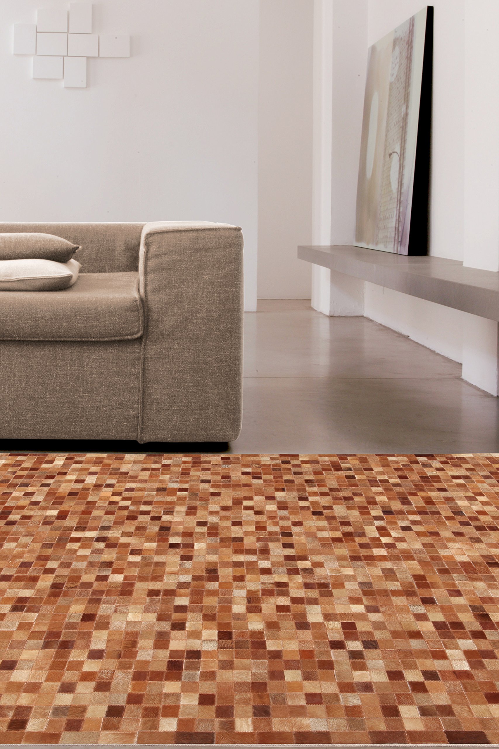 ABC 9010762 Rug, Leather, Brown, 120 x 60 cm