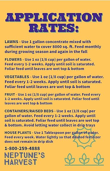 NEPTUNE’S HARVEST FISH FERTILIZER (2-4-1) – ORGANIC LIQUID PLANT FERTILIZER – FISH HYDROLYSATE FOR VEGETABLES, FLOWERS, FRUIT, TREES, GRASS – INDOOR AND OUTDOOR PLANT FOOD (QUART)