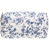 PAZIMIIK Small Quilted Makeup Bag,Zipper Cosmetic Pouch,Jouy Blue | Elegant Cosmetic Bag Organizer for Women,Purse Storage Holds Makeup,Toiletries,Skincare,Beauty Essentials,Travel Items