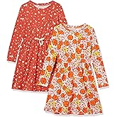 Amazon Essentials Girls and Toddlers' Long-Sleeve Elastic Waist T-Shirt Dress