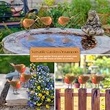 REDSTAR 3pc Decorative Red Robin Ornaments Garden Outdoor Statues view 7