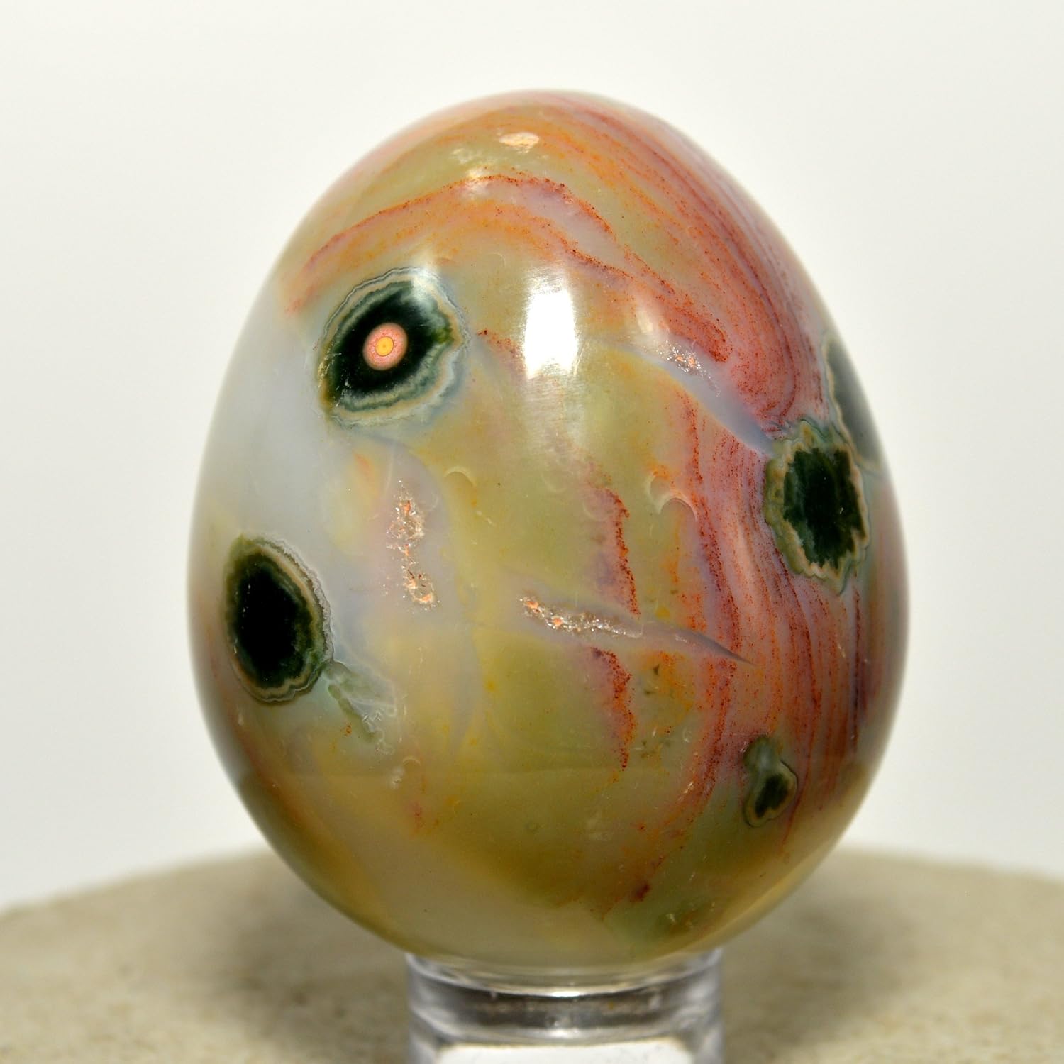 44mm Ocean Jasper Egg Multicolor Natural Crystal Green