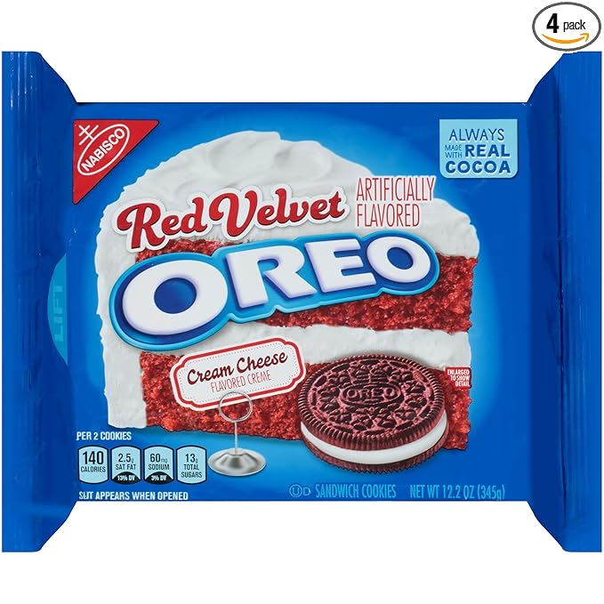 Oreo Red Velvet Sandwich Cookies 12 2 Ounce Pack Of 4 Amazon