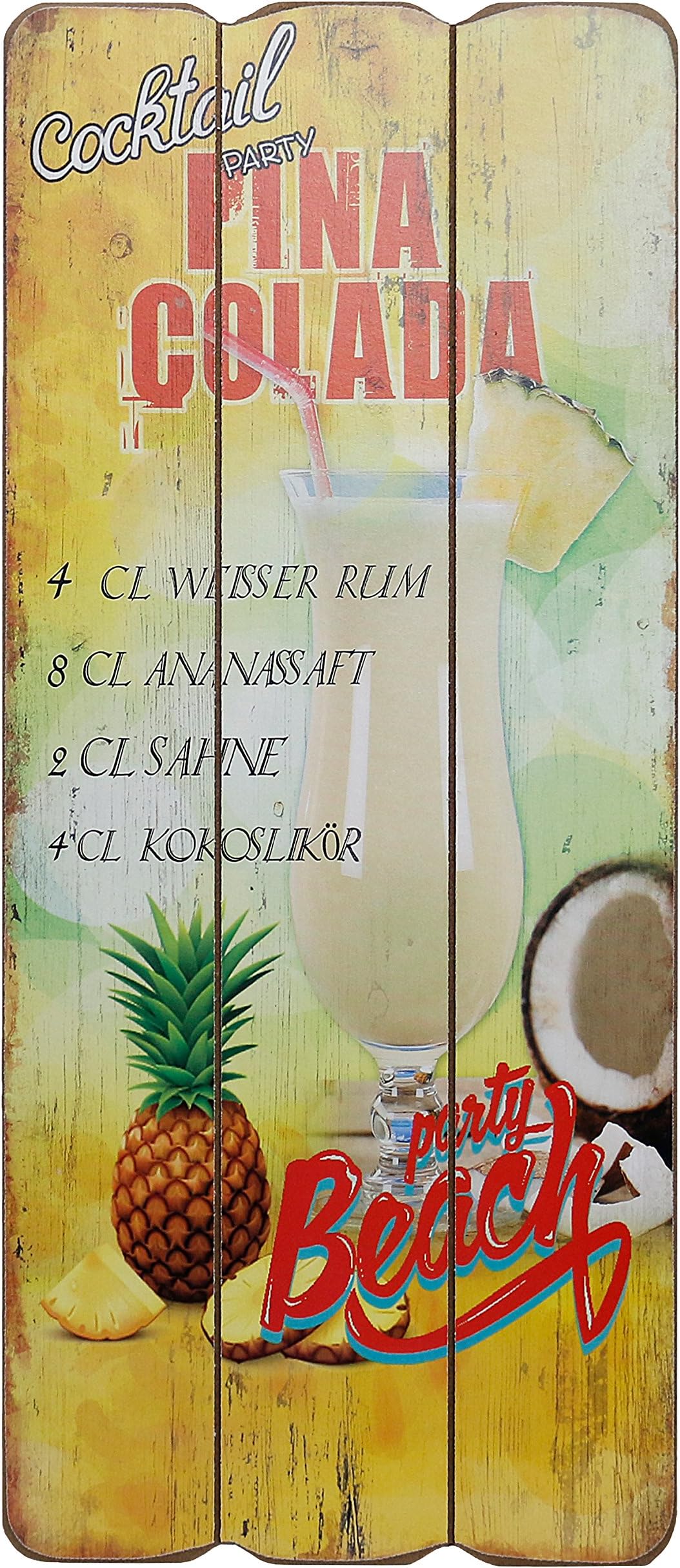 "Beach bar" wooden sign, tropical bar wall sign, MDF wall decoration sign, beach holiday welcome door sign, cocktail, beer cellar, decorative sign, 34 x 15 cm